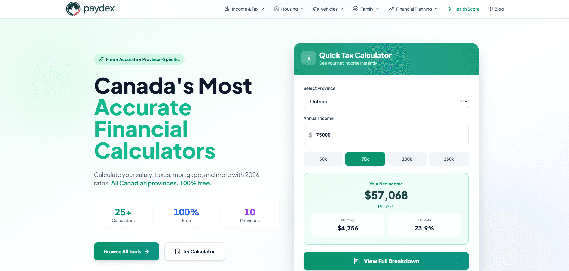 Paydex - Canadian Financial Calculators